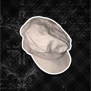 Beige Cotton Newsboy Cap